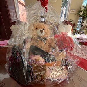 Louis Vuitton Gift Set with Teddy Bear and Red Accents